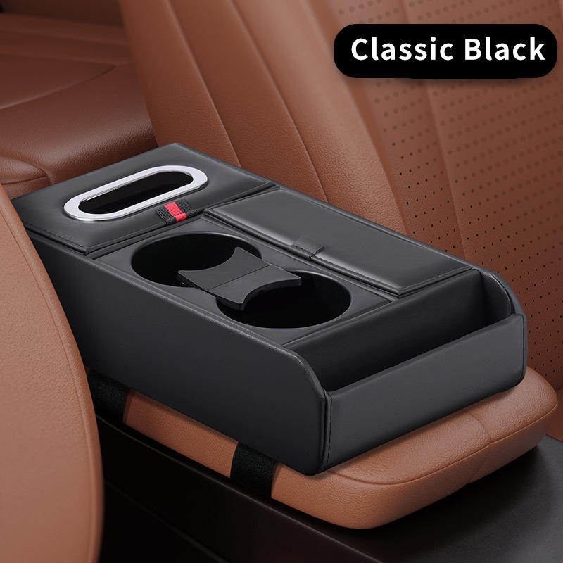 CR Brand Multi-Functio<i></i>nal Luxury Leather Car Armrest Storage Box (Model: CR20250929001) | Xinyu Chan